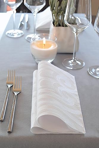 White Dinner Extra Heavy Paper Napkins - 8\"x 8\"- Disposable Dinner Napkins - Alternative To a Real Cloth Napkin - Elegant Designed Napkin, 40-Bag - Thumbnail 2