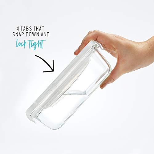 Fit & Fresh, 28 Ounces, Set Of 5 Locking Lids, Meal Prep, 5 Pack, Glass Storage Containers With Airtight Seal, 28 Oz, 28.4 Oz, Clear #TOP3