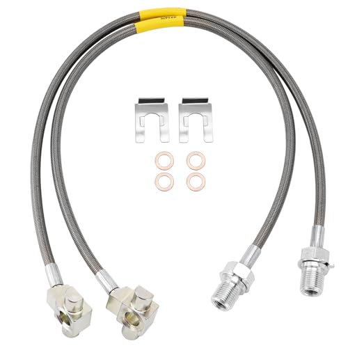 Racewill 2PCS Front Extended Stainless Steel Brake Lines 89340S Compatible with 1971-1991 Chevrolet GMC C/K 15 20 25 Blazer 4"-6" Lift by Racewill - Used condition - US$21.73