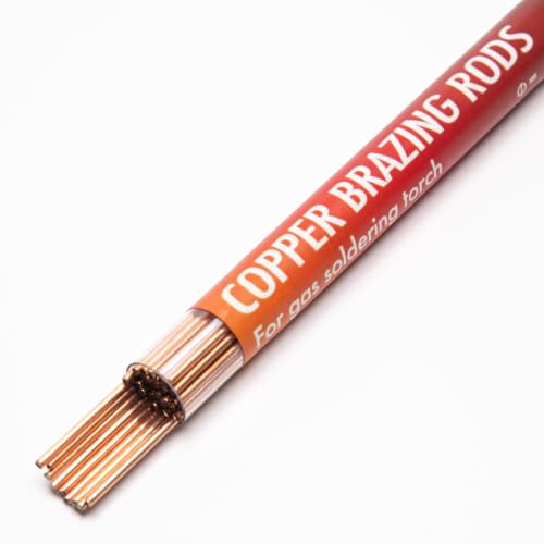 Image of 40 Sticks Copper Brazing Rods BCuP-2 (5 /64 inch x 9.8 inch) 2mm Phosphorus Round Self Fluxing Welding Brass Brazing Rod Sticks TIG Arc Pipes for Air Conditioner Refrigerators Pipe Gas