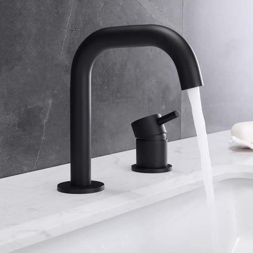 Robinets de lavabo noirs pour une double vasque moderne et épurée