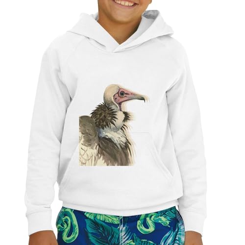 Sweat à capuche enfant vautour illustration ancienne bio