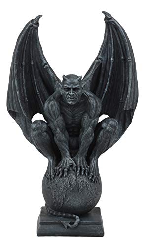 Estatua Lucifer Diablo Sobre Globo 11.75 pulg Alto miniatura 1