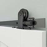 WOLFBIRD Sliding Barn Door Hardware Closet Kit 9FT/274CM Heavy Duty Barn Door Sliding Track Kit for Double Wood Doors T Shape Hanger Interior Exterior Door