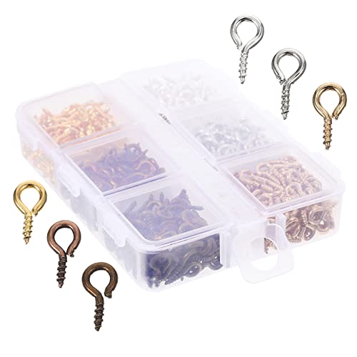 HOMOCONO Flat Head for Jewelry Making Mini Metal Eye Small Screw for DIY Crafts