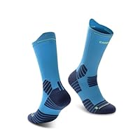 Calcetines Compresión Hombre Mujer 2Pares, Medias de Compresion Antiampollas, Running Socks Largos, Respirable y Acolchado, para Deporte, Trail, Ciclismo, Trabajo, Soporte del Arco, Fascitis Plantar