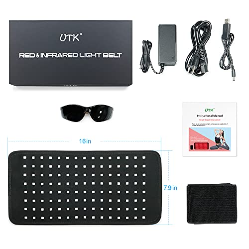 Utk Red Light Therapy Pad For Body Pain Relief, Led 660＆850Nm Wearable Wrap Deep Therapy Belt With Timer Function Relieve Back Shoulder Pain #TOP6