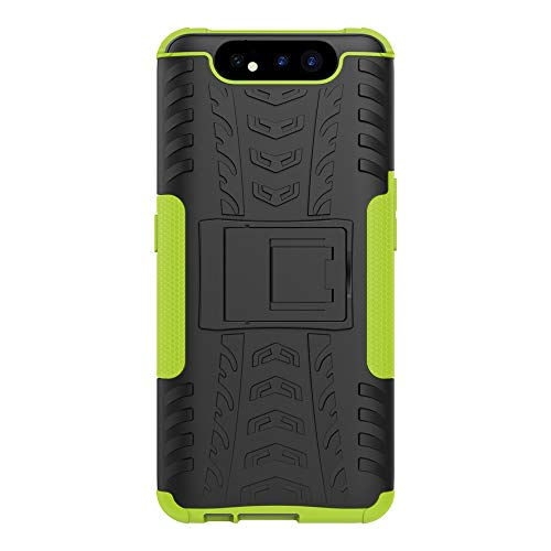 Dhongf Fundas para movil Samsung Galaxy A80,Soporte Plegable Resistencia al Impacto Antideslizante Funda para Samsung Galaxy A80 Verde Cover