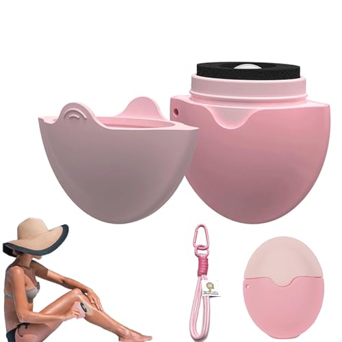 Sunscreen Applicator,Refillable Roll on Sponge Sunscreen, Suncream Lotion Applicator,1.85 Oz Travel Size - Summer Beach Essentials Baby Toddler Friendly (PINK)