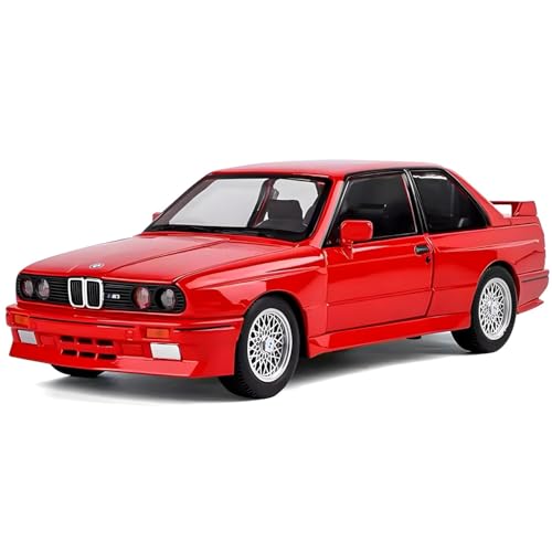 Image of Exclusive Alloy Metal Pull Back Die-Cast Car Diecast Metal Pullback Toy Car with Openable 6 Doors,Light Music Boys Gifts Toys (1:24 B-M-W M3 E30 -Red)