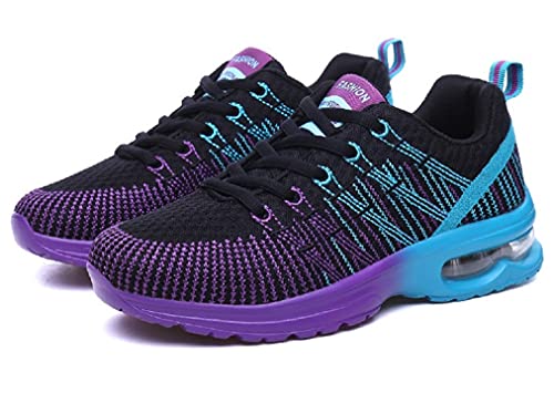 COVPAW Chaussures de course pour femme - Respirantes - Chaussures de sport - Chaussures de randonnée légères et tendance - En maille - Confortables - Pour l'extérieur - Fitness - Gym, Noir , 39 EU Cover