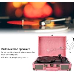 WENQJ Gramophone, Bluetooth Portable Valise Tourne-Disque 33/45/78 RPM Record Holder 3 + Speed + Turntable Record… - Les Beatles, Paul McCartney, John Lennon, RIngo Starr, George Harrison WENQJ Gramophone, Bluetooth Portable Valise Tourne-Disque 33/45/78 RPM Record Holder 3 + Speed + Turntable Record… – Image 4