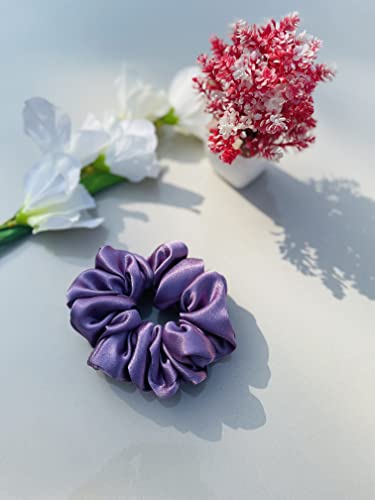 Image of Luxury Silk Scrunchies for Women and Girls, Hair Ties, Hair Band, Ponytail Holder (Aqua)