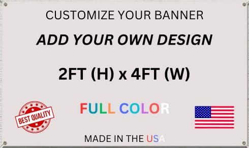 Custom Vinyl Banner, 2ft x 4ft, Full Color, Made in USA