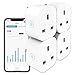 ANTELA Smart Plug with Energy Monitoring, Alexa Voice Control, 2,4GHz WiFi Plug, Smart Life APP Wireless Remote Control and Timer Function, Work with Alexa and Google Home, 13A (4 Packs)