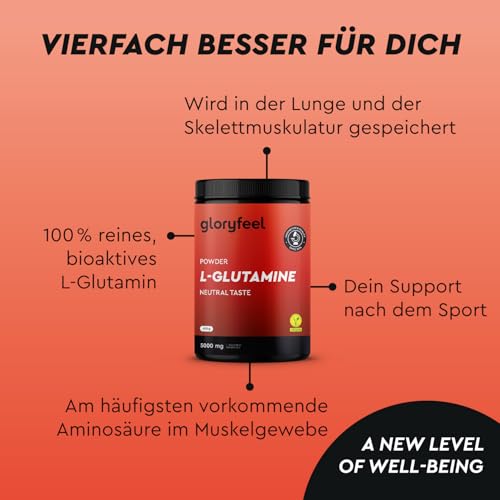L-Glutamin Pulver 600g vegan - Geschmacksneutral - 5.000mg reines, bioaktives L-Glutamin pro Portion - 120 Portionen Vorrat - Hochdosiert & leicht löslich – Bild 4