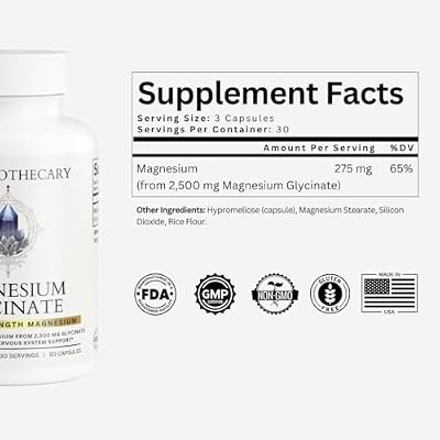 Magnesium Glycinate 275mg - High Absorption Chelated Magnesium Supplement - Magnesium Bisglycinate - Essential Mineral - Vegan Non-GMO Gluten-Free - 90 Capsules