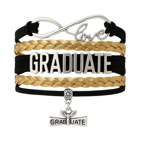 Image of Infinity Collection Graduation Bracelet Gift Graduate Jewelry for Her, Class of 2026 Keepsake, Adjustable Charm Bracelet for Women & Girls