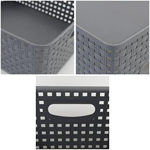 Gitany 8 L Woven Basket Set of 6, Plastic Storage Baskets