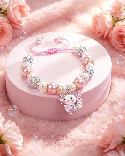 PEALICIOUS First Day of Kindergarten Gift for Girls, Adjustable Axolotl Charm Bracelet as 1st Day of Kindergarten Separation Anxiety Gift with Inspirational Card, Cute Back to School Kinder Jewelry — view 5