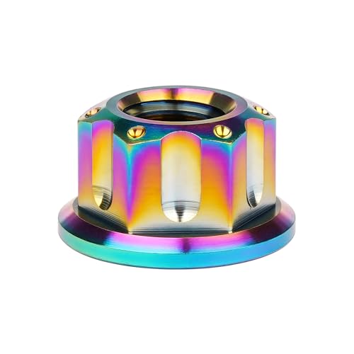 Image of Titanium M6 M8 M10 M12 M14 M16 Flange Bolt Nut Bicycle Motorcycle Rear Axle Car Modification Accessories Pack of 6 (M8 Pitch 1.25mm, Rainbow)