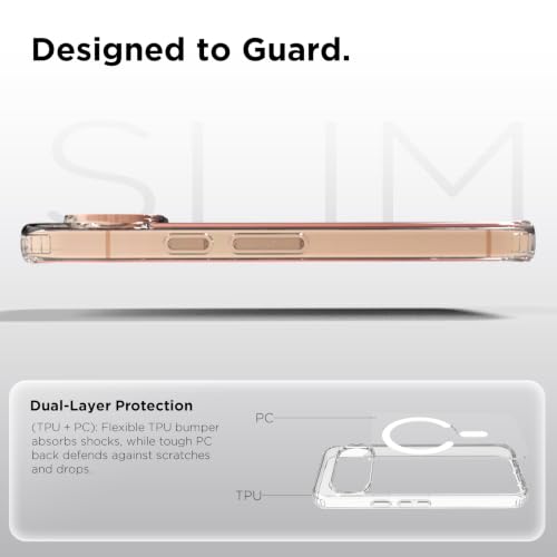 Image of RIGGEAR Shockproof Clear Hybrid Armor Magnetic Back Cover Case Compatible with MagSafe Accessories for Google Pixel 11 / Pixel 11 Pro (Transparent PC and TPU Bumper)
