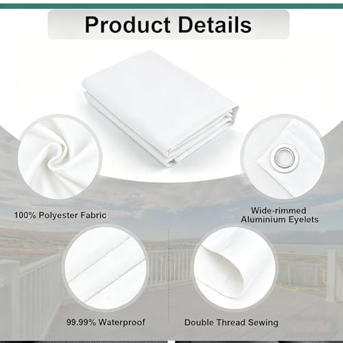 Filet occultant 75 x 240 cm blanc opaque avec attaches de câble - 4