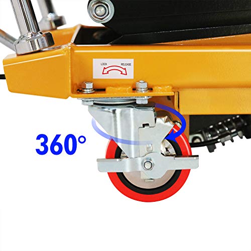 Xilin Manual Hydraulic Lift Table Cart Double Scissor 330lbs Capacity 43.3\" Lifting Height Material Handling