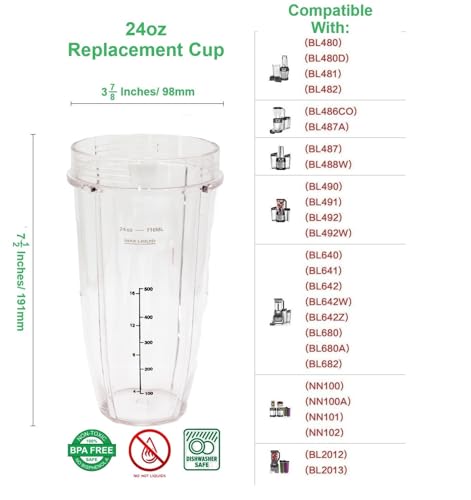 Recipiente de repuesto compatible con Nutri Ninja 24 oz miniatura 4