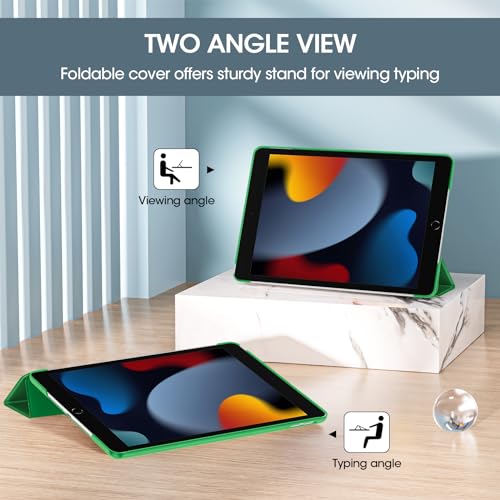 Image of ProCase for iPad 9th / 8th / 7th Generation Case 10.2 Inch (2021 /2020 /2019 Release), 10.2 iPad Case 9th / 8th / 7th Gen Cover, Slim Smart Cover with Translucent Hard Shell Back -Green