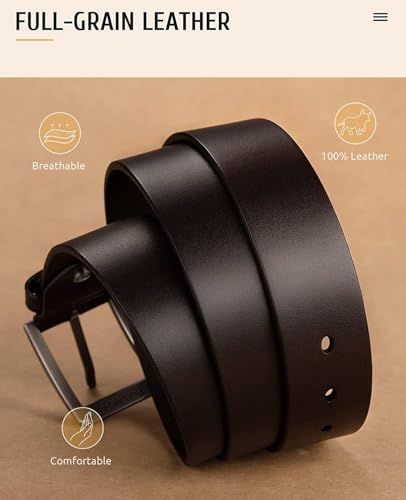 Image of Urban alfami Men's Genuine Leather Belt for Men | Formal /Casual | Sizes are 28 to 46 Inches Waist size