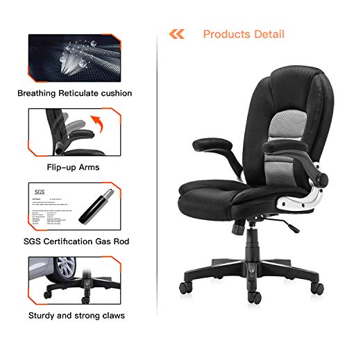 SP Mesh Office Chair Adjustable Tilt Angle and Flip-up Arms Executive Computer Desk
