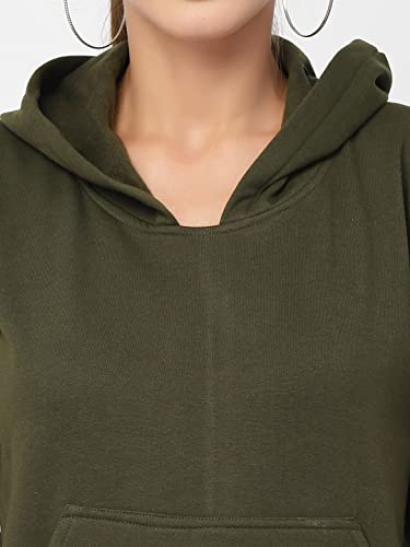 Image of UZARUS Women's Cotton Fleece Stylish Sweatshirt Hoodie