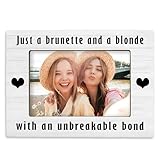 Hiuwevt Bestie 4x6 Picture Frame, Best Friend Photo Frame, Bestie Gifts for Women, Long Distance Friendship Gifts, BFF Besties Best Friends Wooden Picture Frames for Wall or Tabletop Display