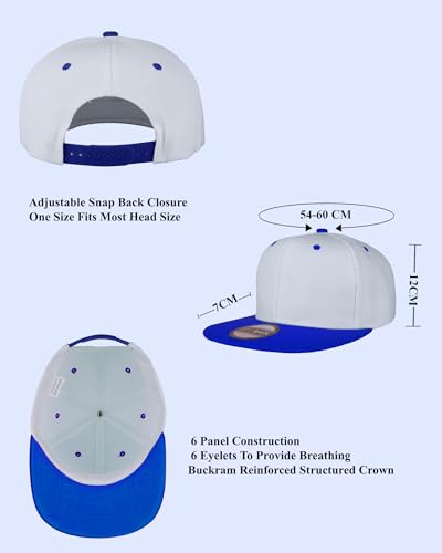 Image of Gelante Plain Blank Flat Brim Adjustable Snapback Baseball Caps LOT 6 Pack