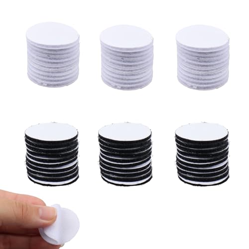 MINGBOLIN 60 Pièces Scratch Autocollant Double Face,Autocollant Scratch Rond Scotch Blanc Noir Double Face Bande Auto-Agrippante（3cm）