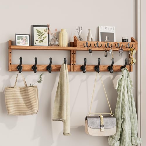Evermagin 35" Coat Rack Wall Mount with Shelf, 4 in
