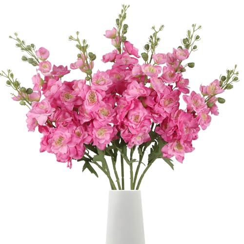 Rzoukler 6pcs Silk Delphinium Artificial Flowers...
