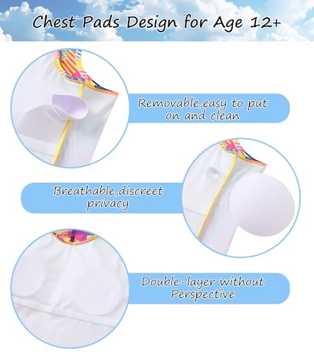 Image of Belovecol Girls Swimsuits Two Piece Tankini Bathing Suits Boyshort Summer Beach Swimwear 4-16Y Removable Bra Pads Above 12Y