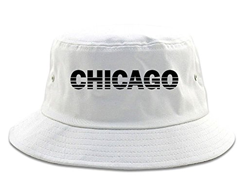 Kings Of NY Chicago Illinois State City Bucket Hat White