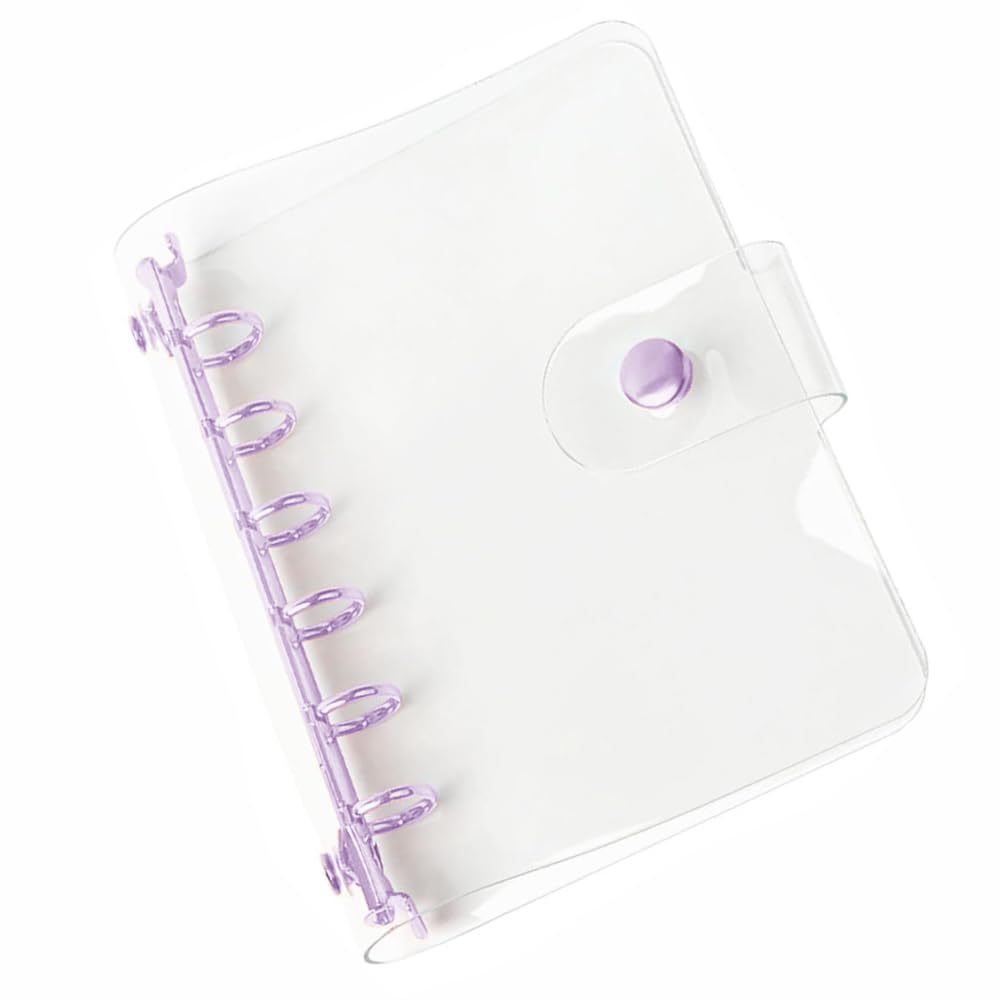 A7 Clear PVC 6-Hole Binder Covers, Refillable Waterproof Dustproof Design for Students and Meeting Notebooks