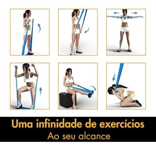Kit 3 Faixas Elásticas Tera Band + 5 Miniband + 1 Bolsa Treino Em Casa Exercício Físico Emagrecer Re