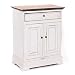 Produktbild FLURSCHRANK FINCA | Beistellschrank mit Schublade und zwei Türen, Mahagoni Massivholz, 78x63cm (HxB) | Sideboard im Landhausstil, Holzschränkchen, Bauernkommode | Farbe: 06 weiß-landhaus