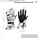 LUMINFLY Ski Gloves Men, Winter Waterproof Touchscreen Warm, Windproof, Pu Leather, Adjustable, Gray Graffiti