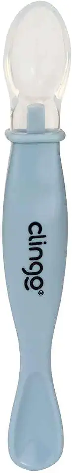 Colher Silicone Ponta Dupla Marinho