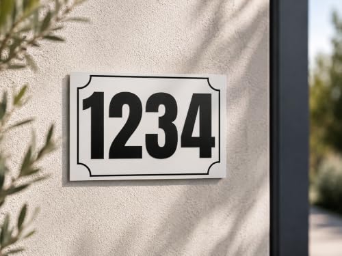 Fapadjo Plaque Numéro Maison Personnalisable Acrylique 15x10 cm (Blanc/noir) – vue 6