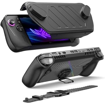 JSAUX PC0111 ModCase compatível com ASUS ROG Ally X (2024), capa ROG Ally X com capa frontal destacável, inclui capa protetora, capa facial, suporte de metal e alça - conjunto básico