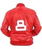 Mens Halloween and Movies Celebrity Leather Jackets and Coats Costumes Collection (8 Ball Pool Red J