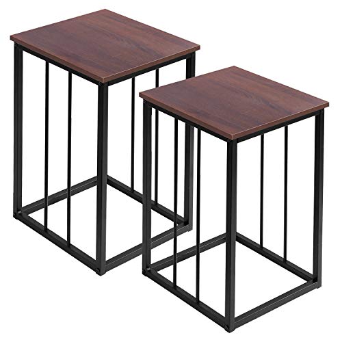 Newslly End Table, Set of 2 Sofa Side Tables,Industrial Nightstand for Living Room