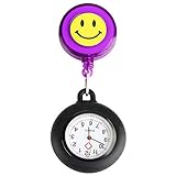Smile Face Pocket Watch for Nurse, Women Cute Nurse Watch Clip-on Lapel Hanging Pendant Doctor...